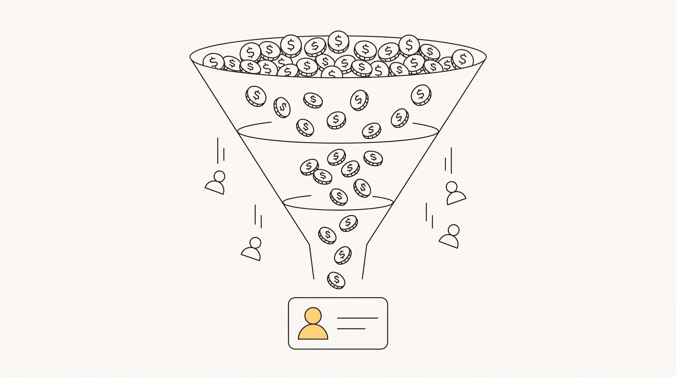 Lead spend funnelling down to a single acquired client