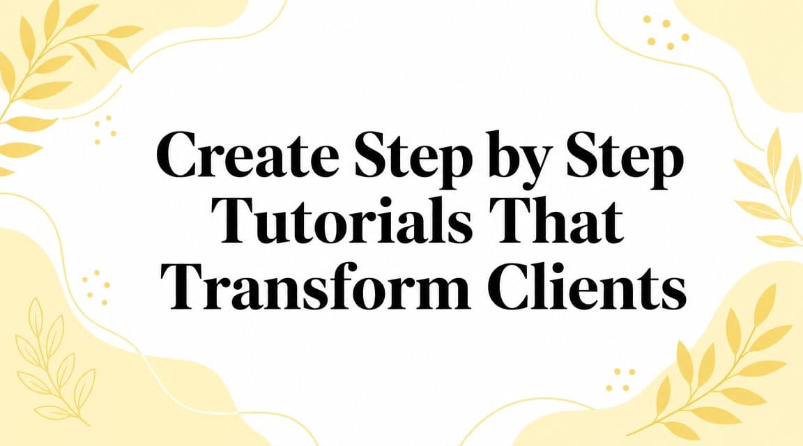 Create Step by Step Tutorials That Transform Clients