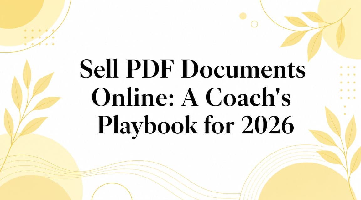Sell PDF Documents Online: A Coach's Playbook for 2026
