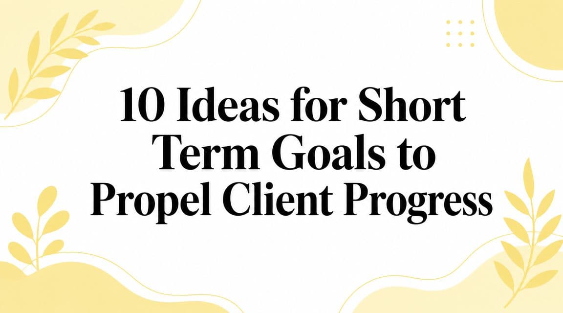 10 Ideas for Short Term Goals to Propel Client Progress