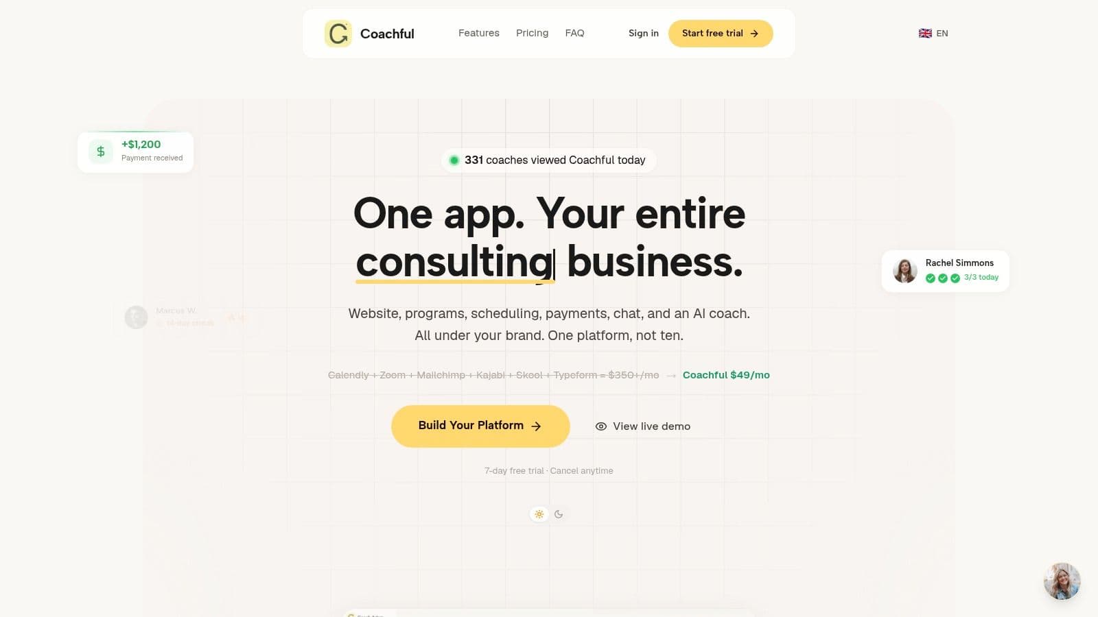 Screenshot from https://coachful.co