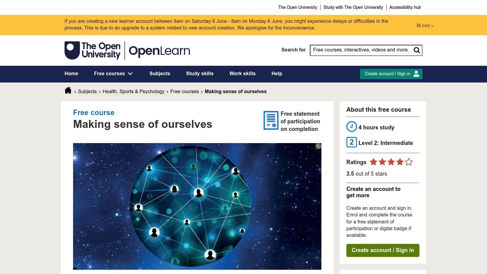 Making Sense of Ourselves (OpenLearn – The Open University)