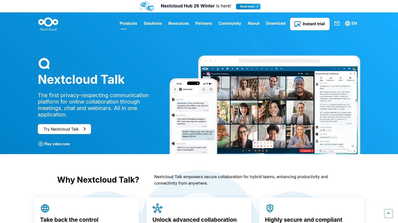 Nextcloud Talk (self-hosted free)