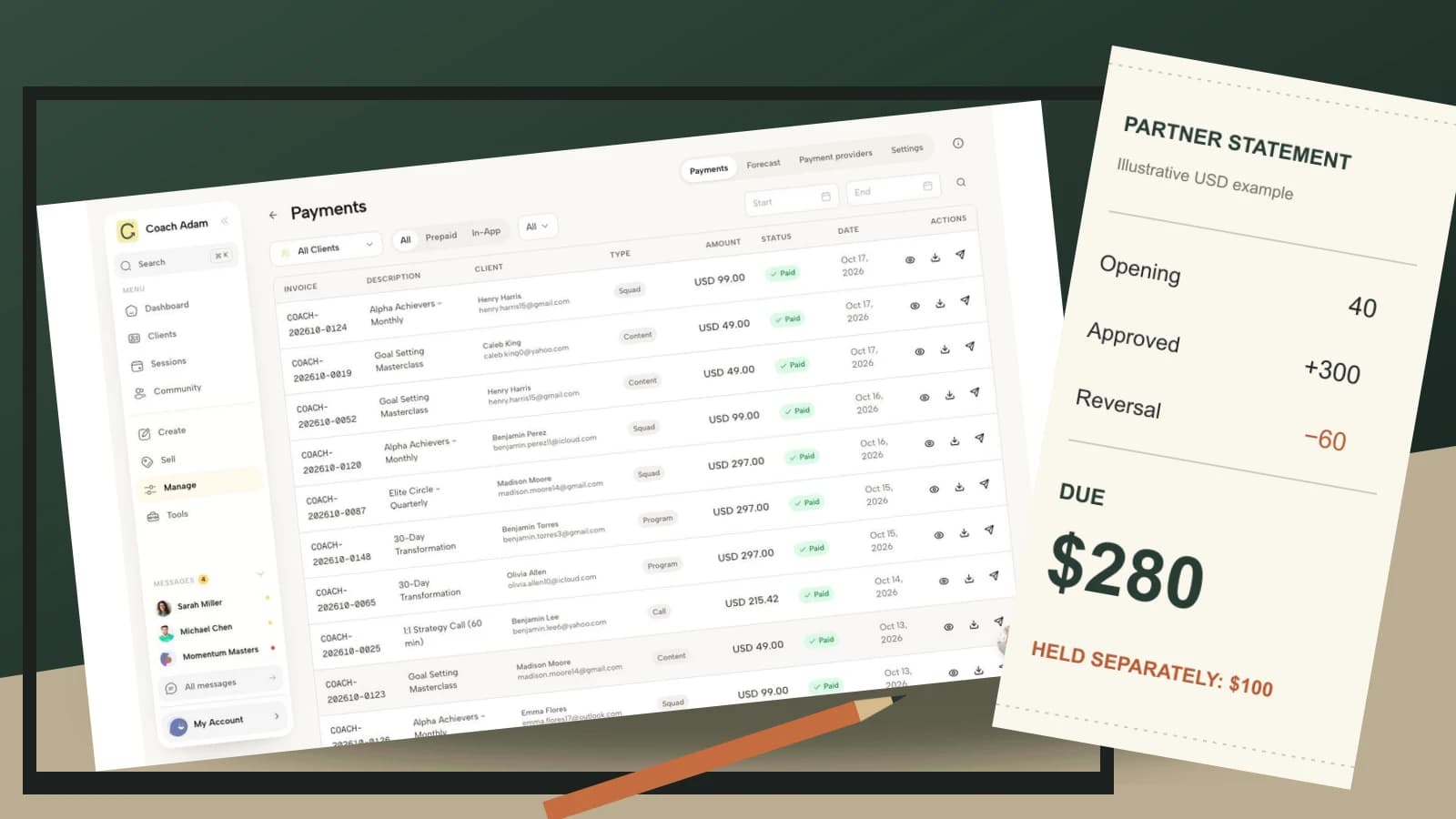 Affiliate Payout Statement Template for Coaches: A Worked Example