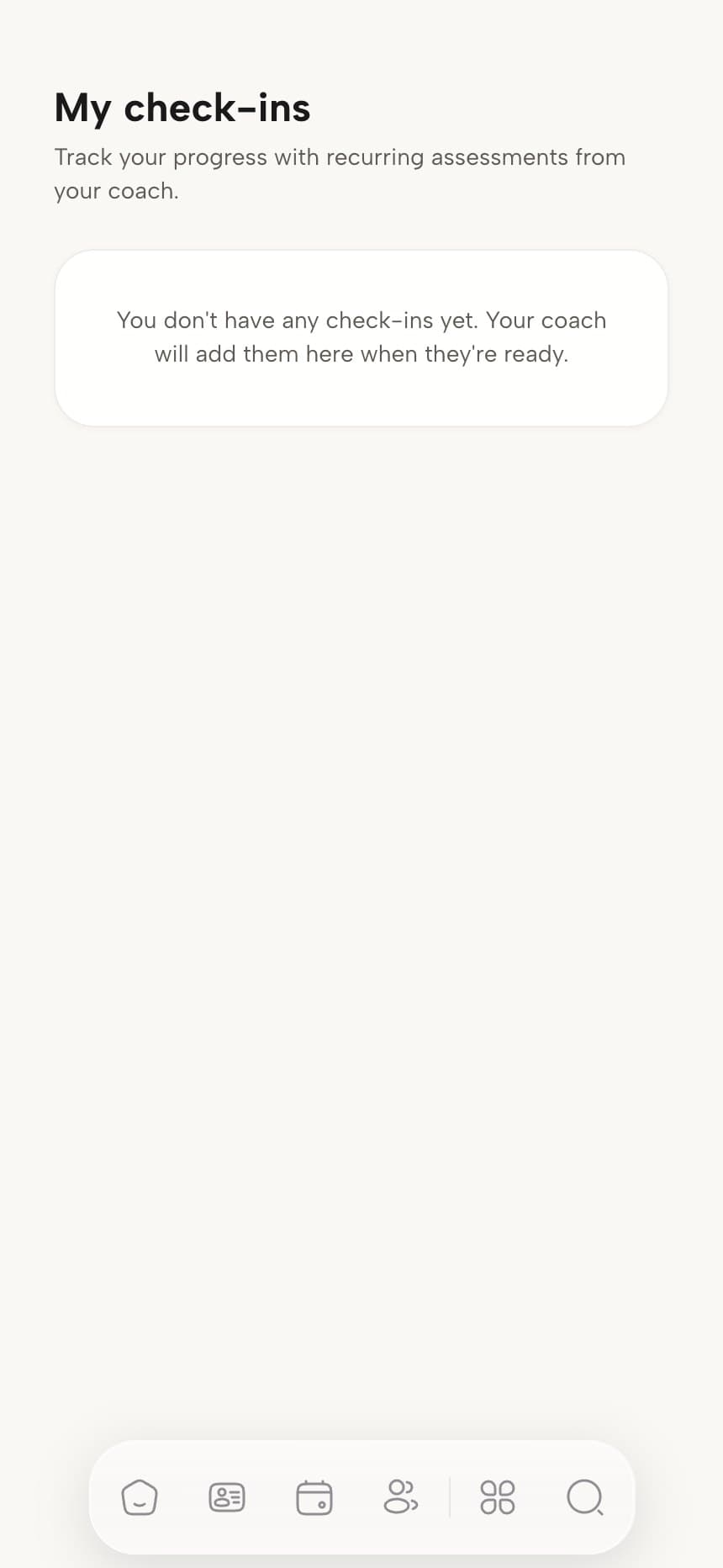Coachful check-in on a phone showing the daily questions a client answers