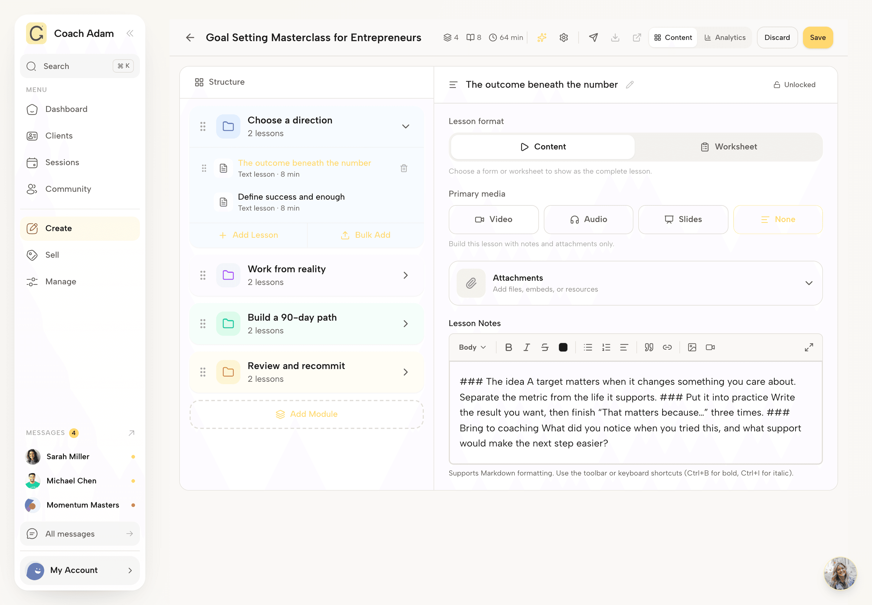 Coaching Software with Automatic ICF Tracking and a Native LMS