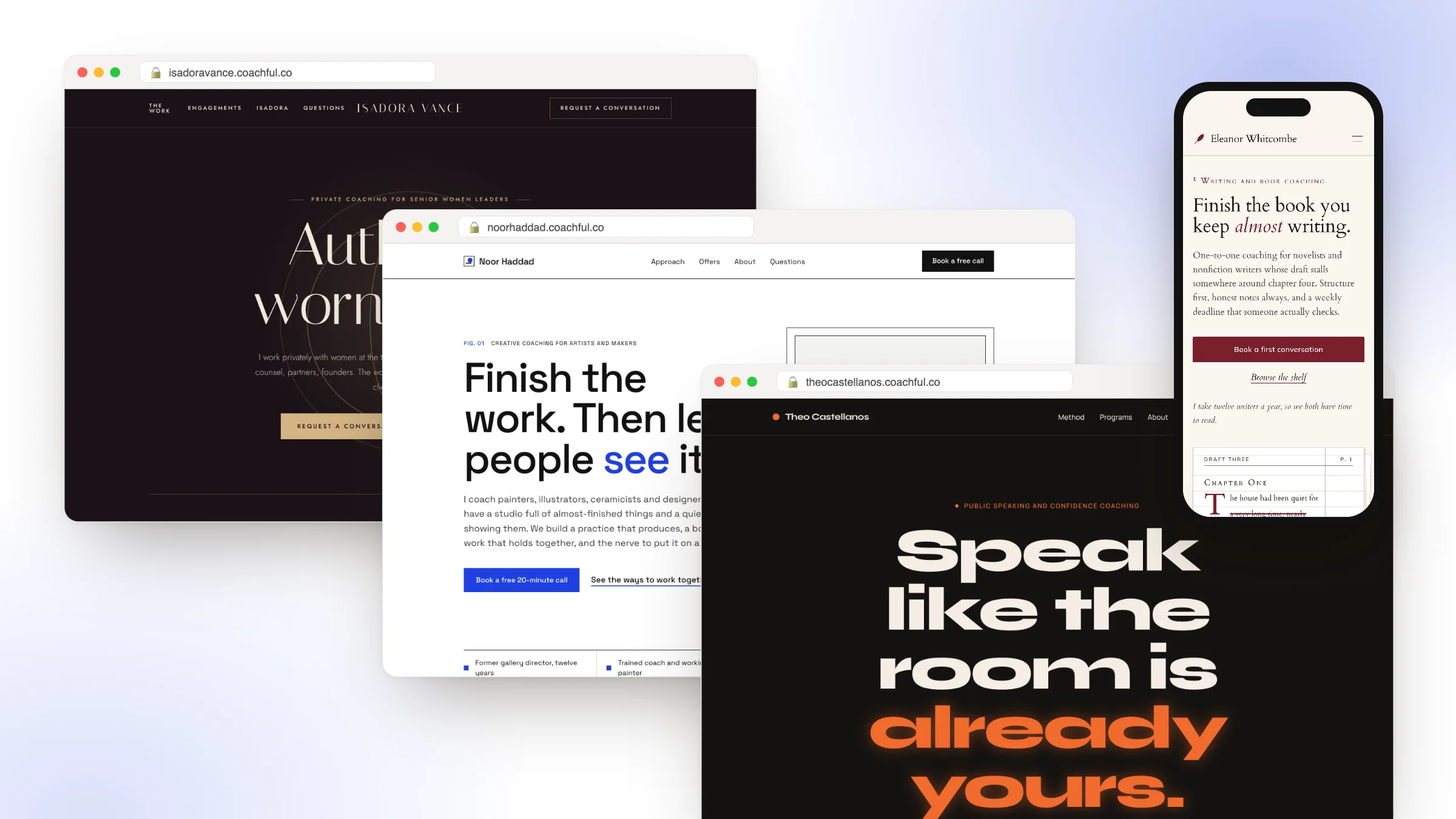 Coaching Website Design: Layout, Type, Color and Photos