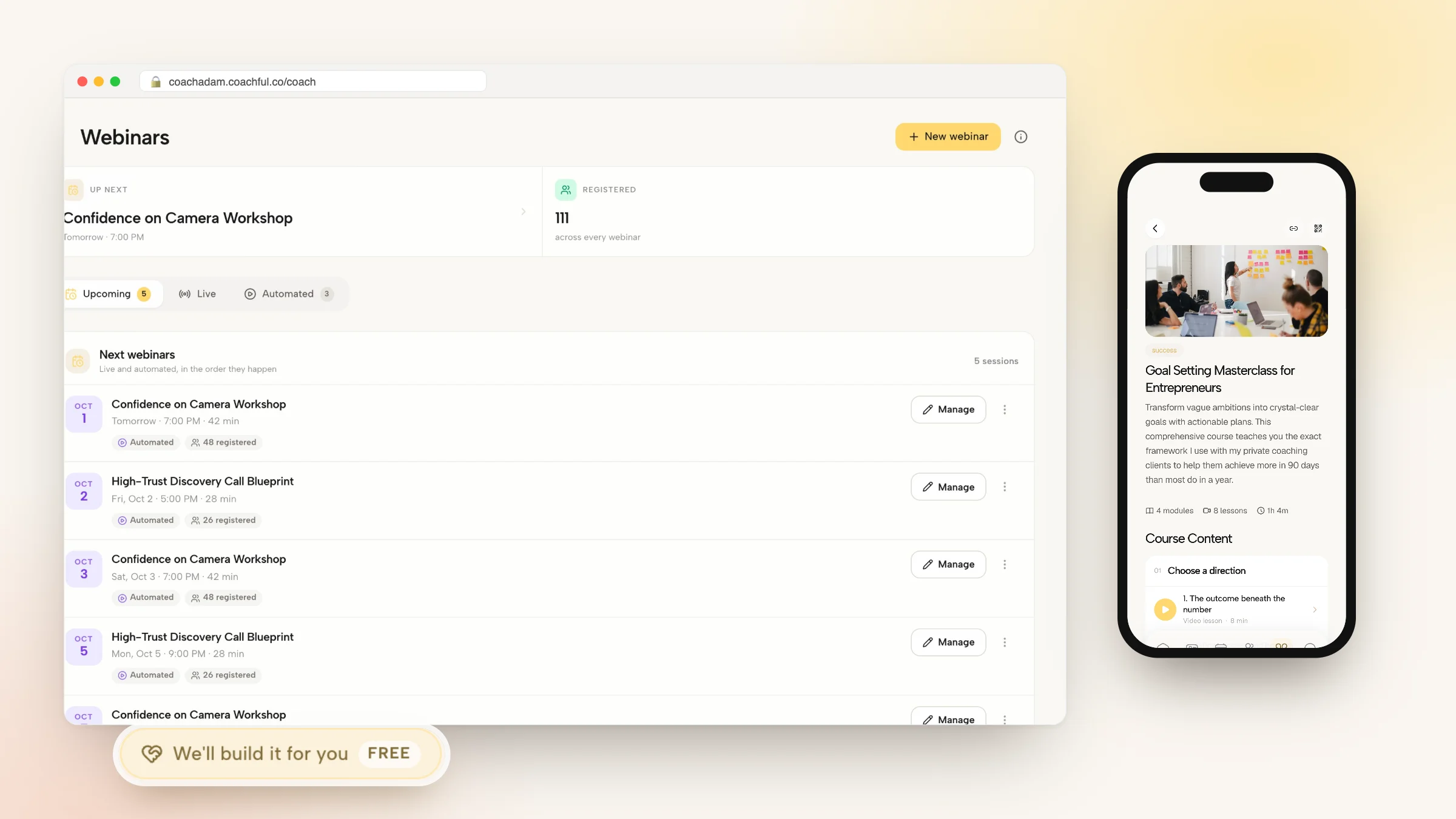 Coaching Workshop Description: 5 Examples and a Template