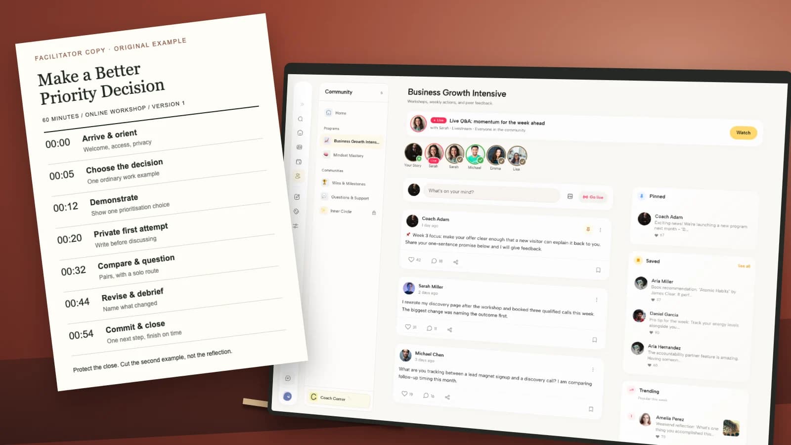 Coaching Workshop Run of Show: Template and 60-Minute Example